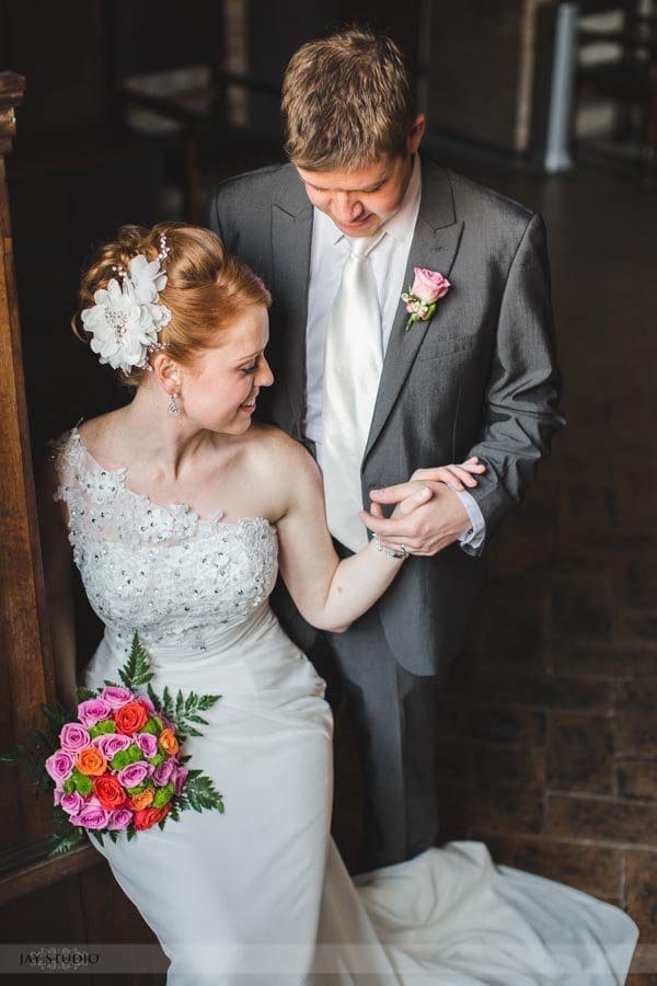 bridal updo red hair